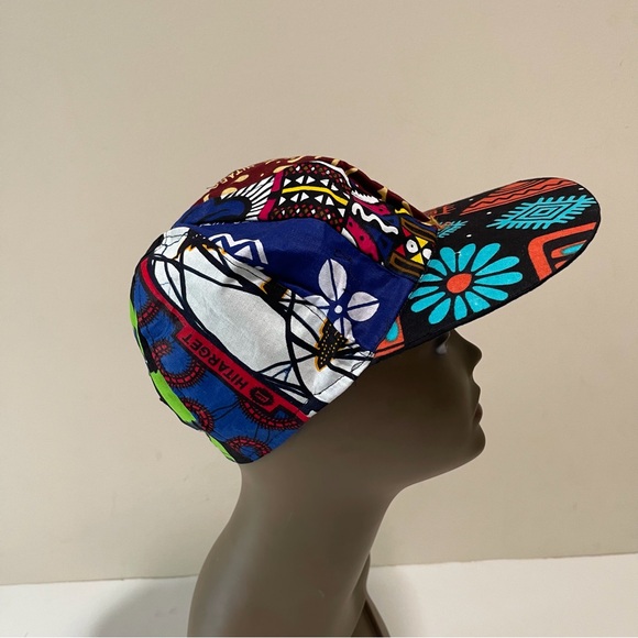 African Print Ankara Multicolor Patchwork Colorful Handmade Baseball Cap - Picture 4 of 10
